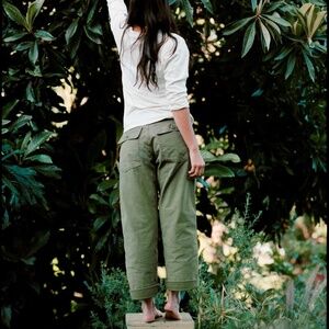Imogene + Willie Blake Military Trousers in Olive Green